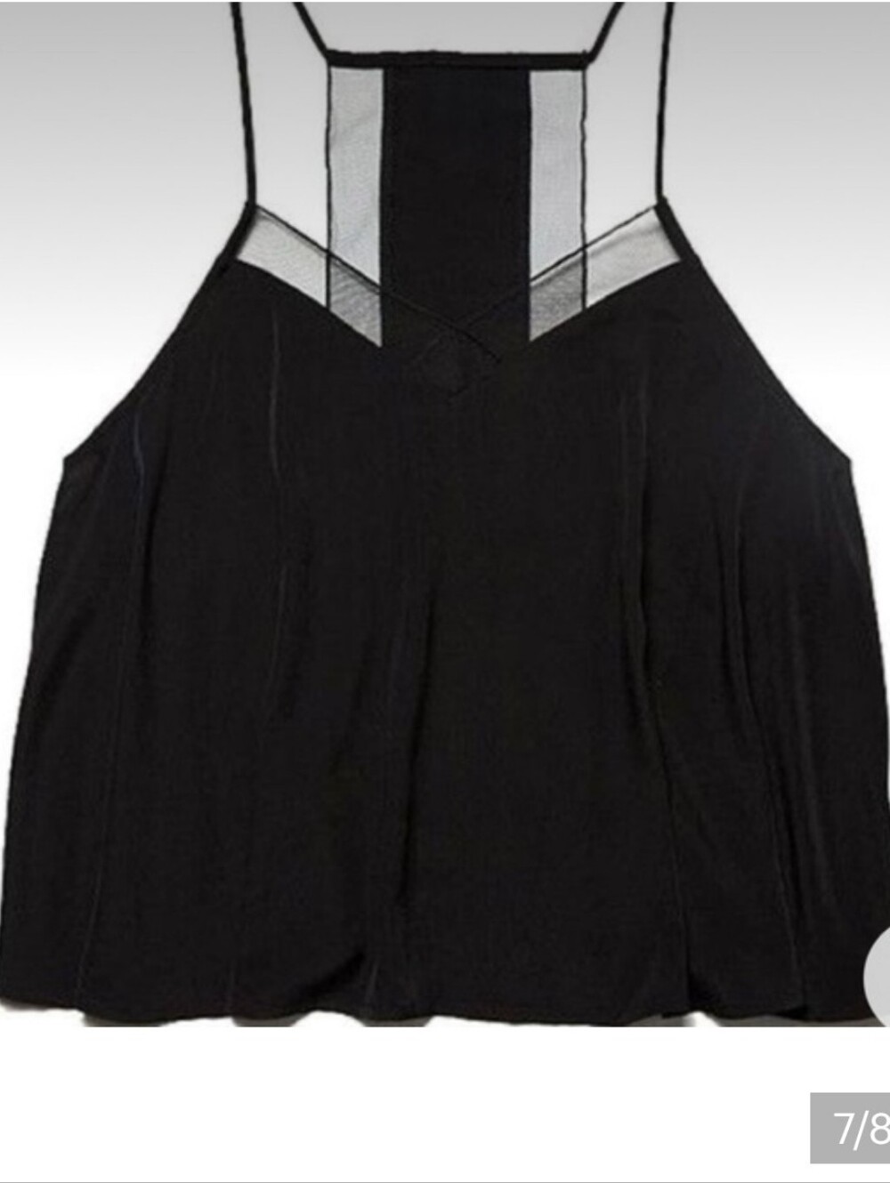 Free People Black Mesh-Insert Camisole